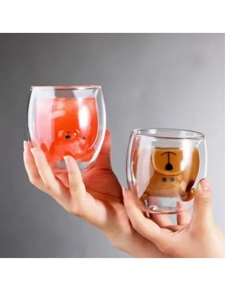 Taza De Cristal Doble Pared Con Estampado 300ml T-00033