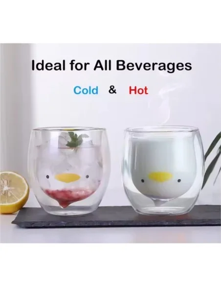 Taza De Cristal Doble Pared Con Estampado 300ml T-00033