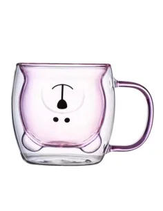 Taza De Cristal Doble Pared Con Estampado 300ml T-00035