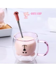 Taza De Cristal Doble Pared Con Estampado 300ml T-00035 2