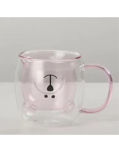 Taza De Cristal Doble Pared Con Estampado 300ml T-00035