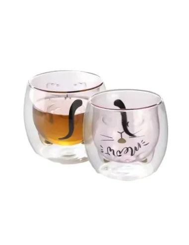 Vaso de Vidrio 300ml con Forma de Animal Doble Pared T-00038