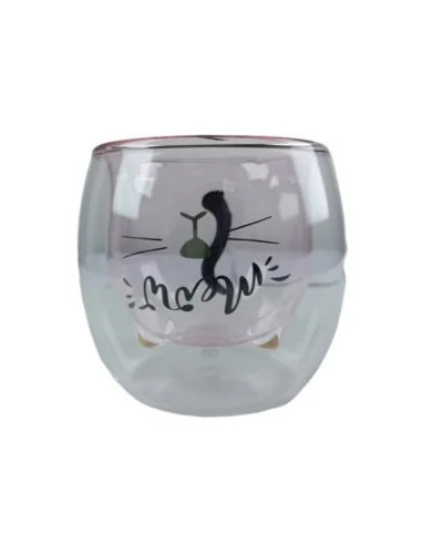 Vaso de Vidrio 300ml con Forma de Animal Doble Pared T-00038