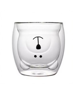 Taza De Cristal Doble Pared Con Estampado 300ml T-00052