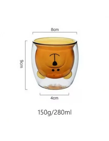Taza De Cristal Doble Pared Con Estampado 300ml T-00052