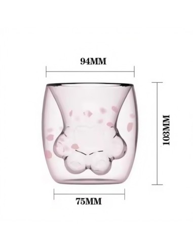 Vaso Transparente con Forma Pata de Gato Doble Pared T-00040-1