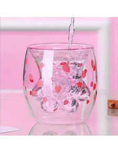 Vaso Transparente con Forma Pata de Gato Doble Pared T-00040-1