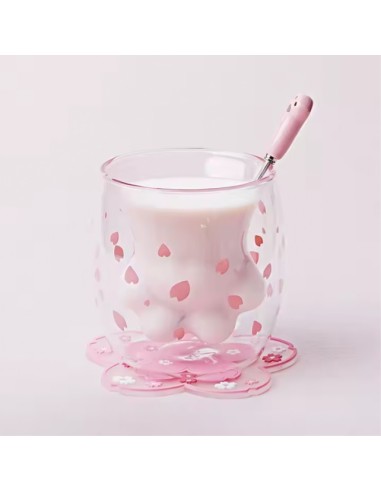 Vaso Transparente con Forma Pata de Gato Doble Pared T-00040-1