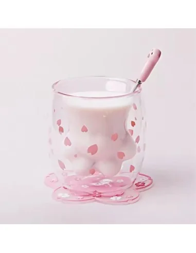 Vaso Transparente con Forma Pata de Gato Doble Pared T-00040-1