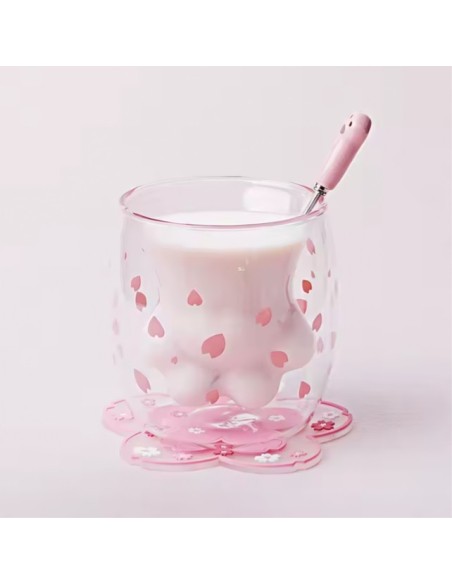 Vaso Transparente con Forma Pata de Gato Doble Pared T-00040-1