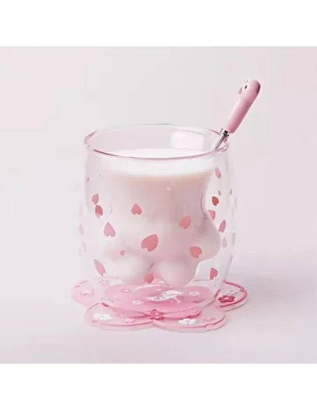 Vaso Transparente con Forma Pata de Gato Doble Pared T-00040-1