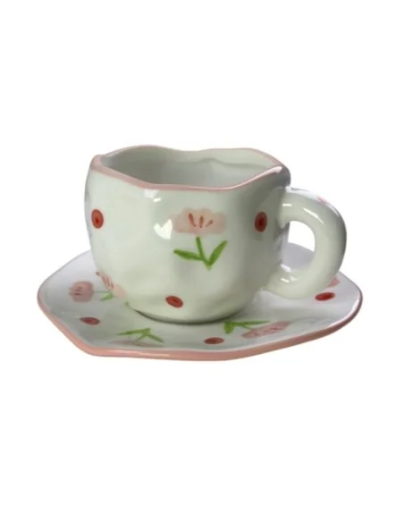 Taza de Cerámica Ligera de Lujo Con Flores T-00023-1