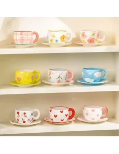 Taza de Cerámica Ligera de Lujo Con Flores T-00023-1 2