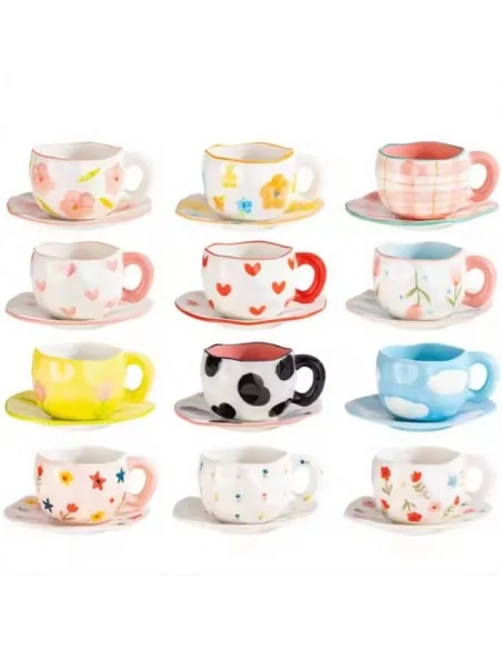 Taza de Cerámica Ligera de Lujo Con Flores T-00023-1