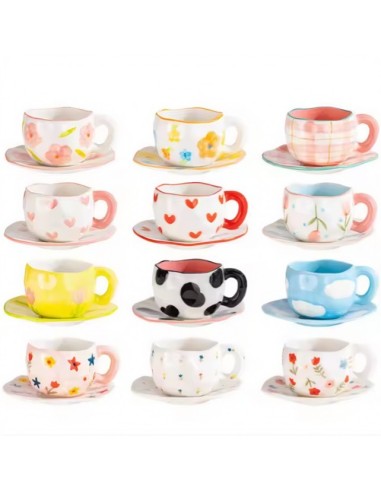 Taza de Cerámica Ligera de Lujo Azul con Nubes T-00023-5