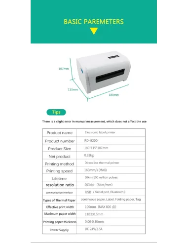 Impresora Térmica Etiqueta Mercado Envíos Flex Usb Bluetooth