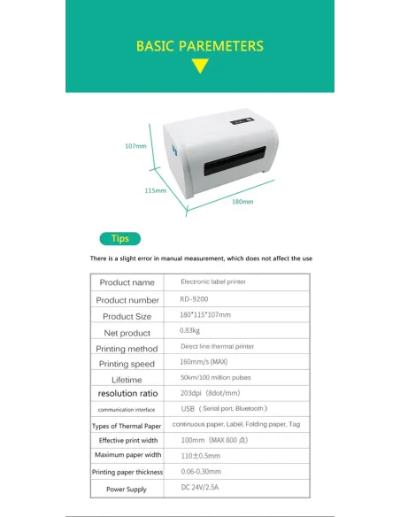 Impresora Térmica Etiqueta Mercado Envíos Flex Usb Bluetooth
