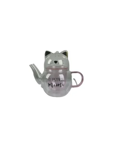 Tetera de Vidrio de Borosilicato Tipo Gato T-00037