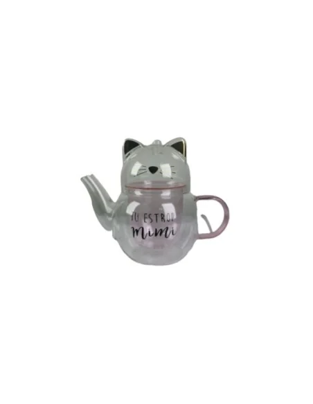 Tetera de Vidrio de Borosilicato Tipo Gato T-00037