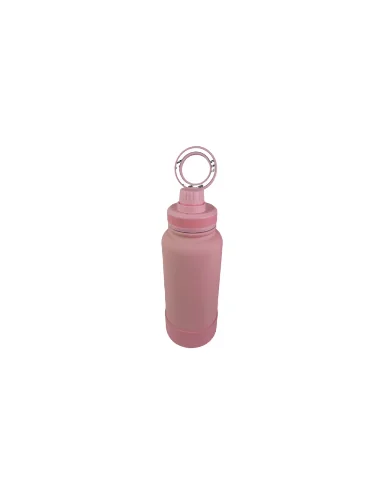 Botella Rosa de Agua de Acero Inoxidable de 650ML con Soporte Magnético para Teléfono T-1003