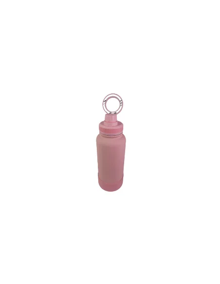 Botella Rosa de Agua de Acero Inoxidable de 650ML con Soporte Magnético para Teléfono T-1003