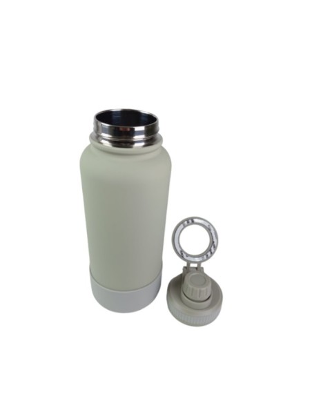 Botella Verde de Agua de Acero Inoxidable de 650ML con Soporte Magnético para Teléfono T-1001