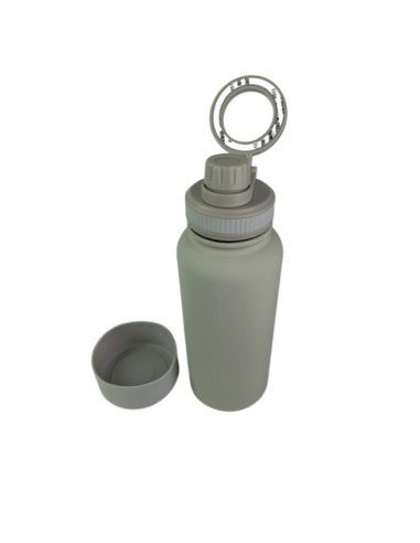Botella Verde de Agua de Acero Inoxidable de 650ML con Soporte Magnético para Teléfono T-1001