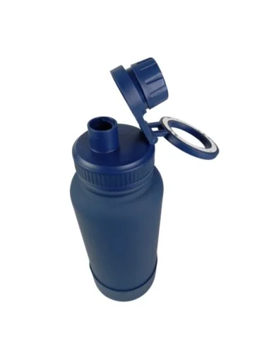 Botella Azul de Agua de Acero Inoxidable de 650ML con Soporte Magnético para Teléfono T-1004