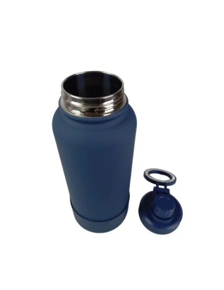 Botella Azul de Agua de Acero Inoxidable de 650ML con Soporte Magnético para Teléfono T-1004