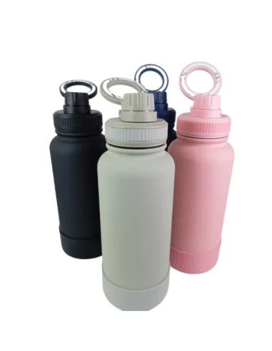 Botella Azul de Agua de Acero Inoxidable de 650ML con Soporte Magnético para Teléfono T-1004