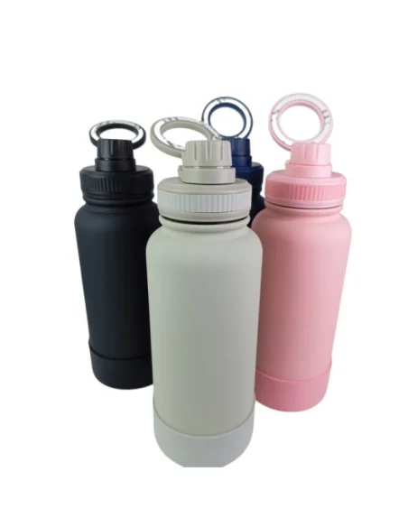 Botella Azul de Agua de Acero Inoxidable de 650ML con Soporte Magnético para Teléfono T-1004