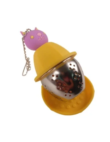 Infusor de Té de Malla Fina de Acero Inoxidable Amarillo T-10008-3