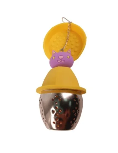 Infusor de Té de Malla Fina de Acero Inoxidable Amarillo T-10008-3