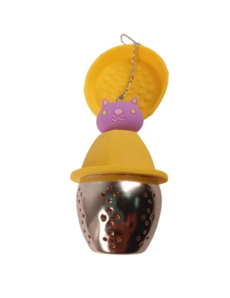 Infusor de Té de Malla Fina de Acero Inoxidable Amarillo T-10008-3