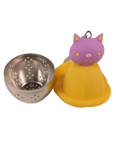 Infusor de Té de Malla Fina de Acero Inoxidable Amarillo T-10008-3