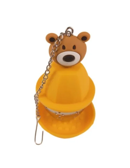 Infusor de Té de Malla Fina de Acero Inoxidable Amarillo Fuerte T-10008-4