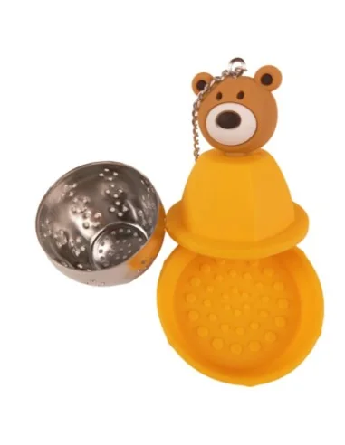 Infusor de Té de Malla Fina de Acero Inoxidable Amarillo Fuerte T-10008-4