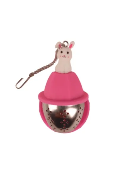 Infusor de Té de Malla Fina de Acero Inoxidable Rosa T-10008-5