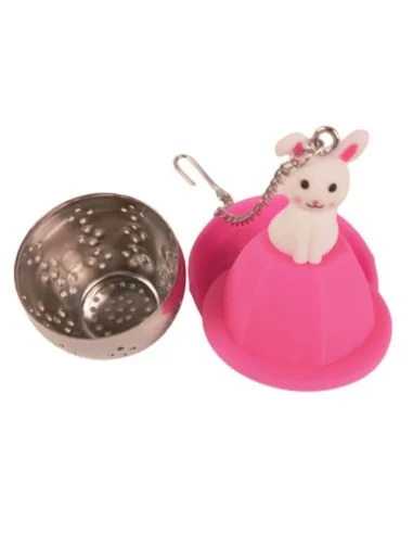 Infusor de Té de Malla Fina de Acero Inoxidable Rosa T-10008-5