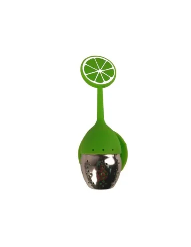 Colador Infusor de Té de Silicona de Acero Inoxidable Verde Claro T-10009-2