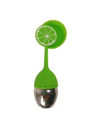 Colador Infusor de Té de Silicona de Acero Inoxidable Verde Claro T-10009-2