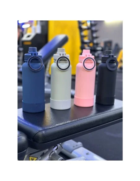Botella Azul de Agua de Acero Inoxidable de 650ML con Soporte Magnético para Teléfono T-1004