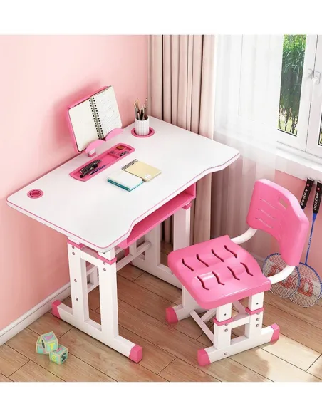 Juego De Escritorio con silla para Niña y Niño Ajustable.