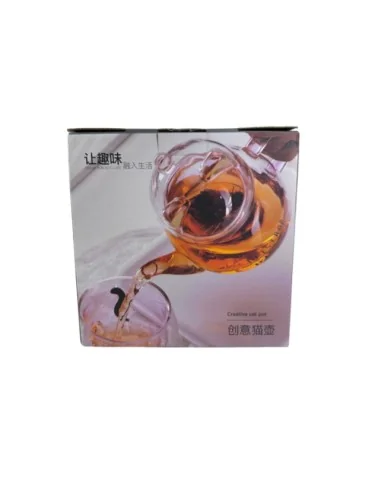 Tetera de Vidrio de Borosilicato Tipo Gato T-00037