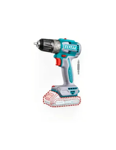 Taladro Inalambrico Litio-Ion 10mm 20V + 2 baterias y cargador Total TDLI2002