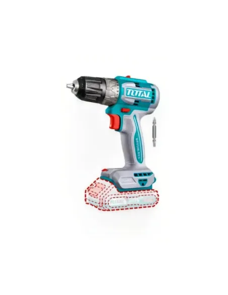 Taladro Inalambrico Litio-Ion 10mm 20V + 2 baterias y cargador Total TDLI2002