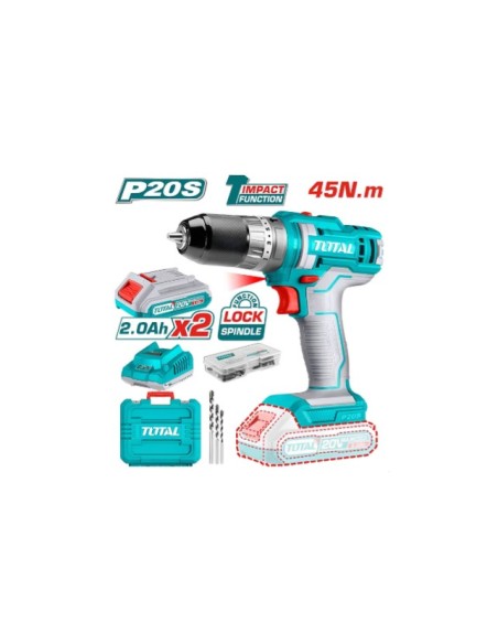 Taladro Inalambrico Impacto 10MM 20V 45NM + Bat Y Carg TIDLI201452