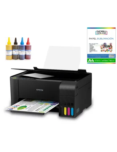 Kit Impresora Epson L3210+ Hojas + 4 Tintas.