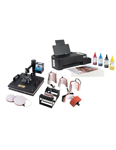 Kit De Sublimación 8 En 1 38x38+Impresora+Tintas+Hojas