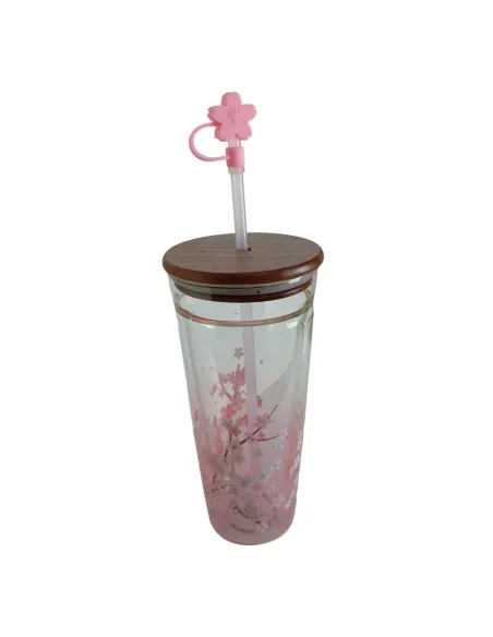 Vasos de Cristal con Tapa Ajustada Osito en la Bombilla